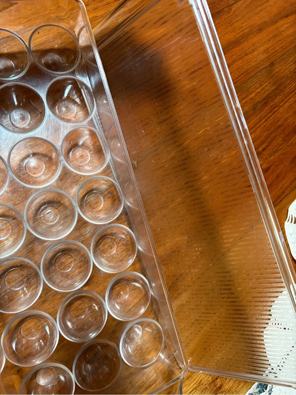Clear Acrylic Egg Storage Tray - Food Safe Refrigerator Organizer